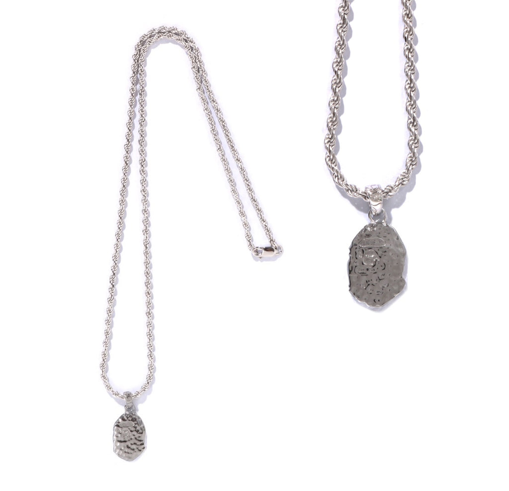 A BATHING APE APE HEAD SILVER NECKLACE – happyjagabee store