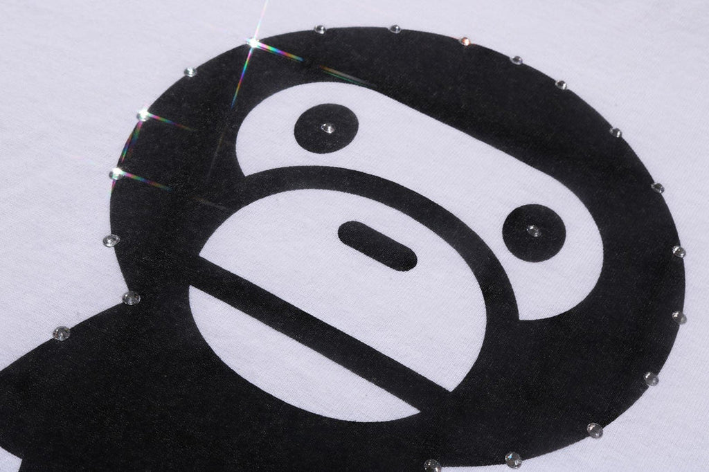 A BATHING APE Ladies' CRYSTAL STONE BABY MILO TEE