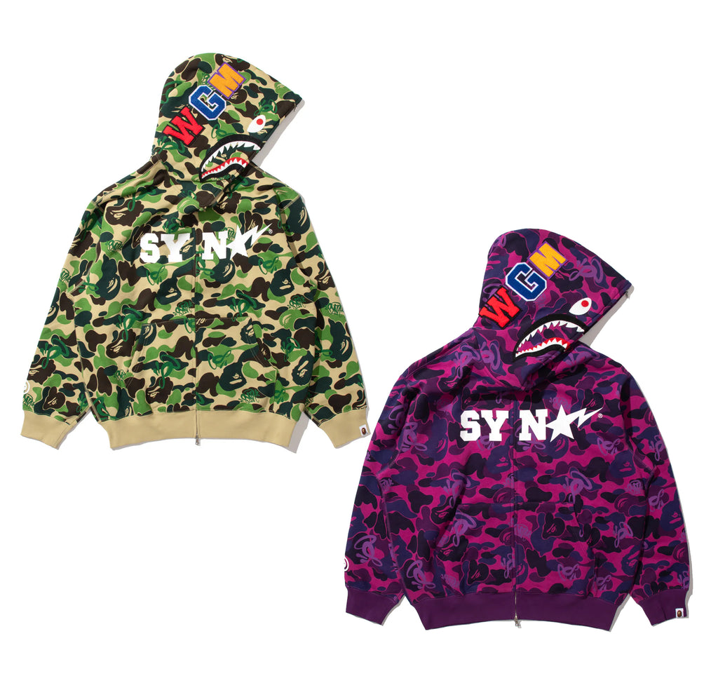 A BATHING APE スエット A BATHING APE® Ape Head Graffiti Shark Full Zip Hoodie | Bape
