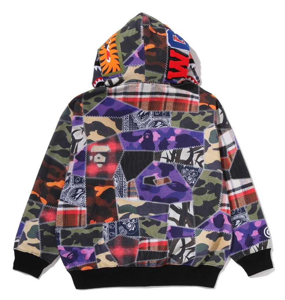 A BATHING APE CRAZY PATCH SHARK FULL ZIP HOODIE – happyjagabee store