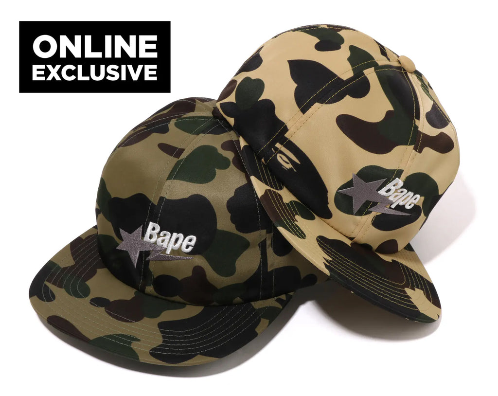 A BATHING APE 1ST CAMO BAPE STA LOGO NYLON CAP - ONLINE EXCLUSIVE