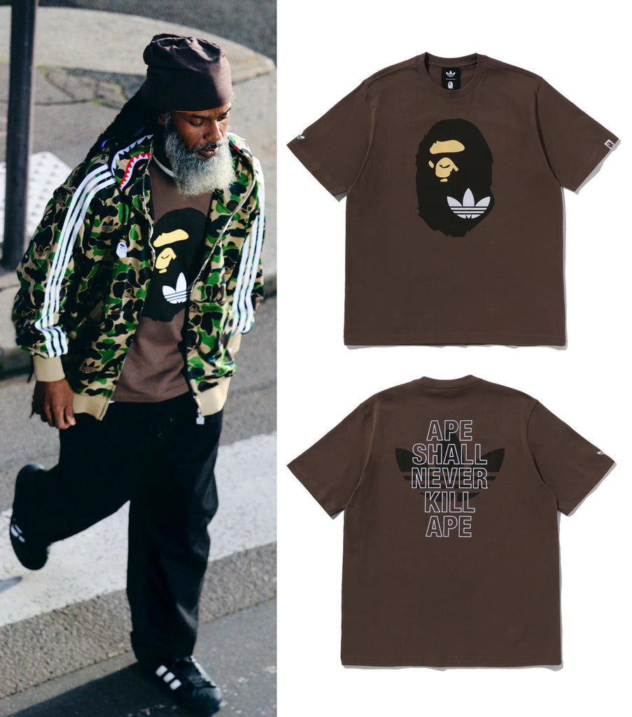 トップス A BATHING APE x adidas Ape Head Tee L พร้อมส่ง exclusive item‼️ Bape x Adidas Ape head Tee (brown) Size