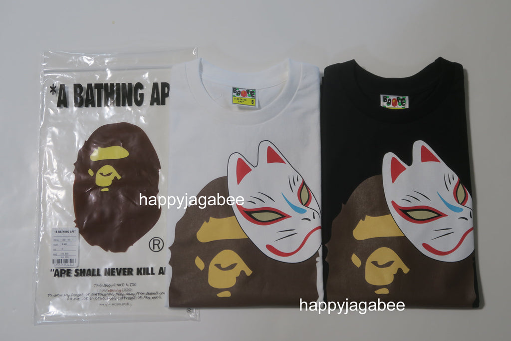 A BATHING APE JAPANESE FOX MASK TEE ( JAPAN LIMITED