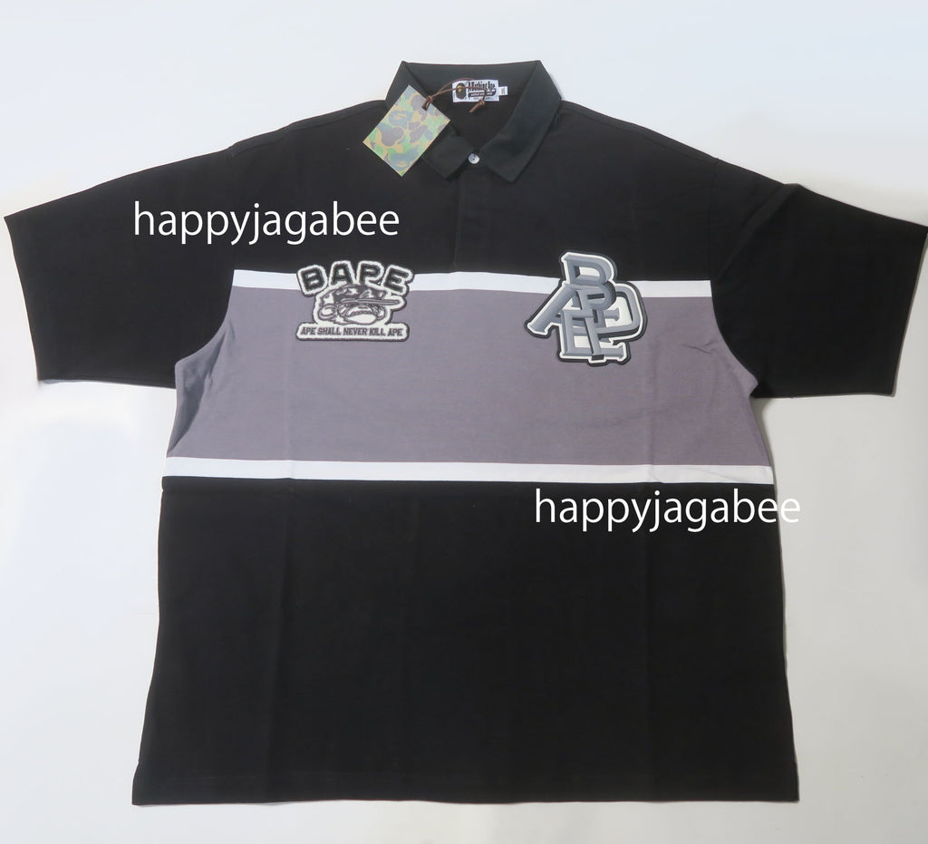 NOBIBATHING APE ラガーシャツ STRIPE HEAVY WEIGHT LOOSE FIT RUGBY SHIRT | bape.com