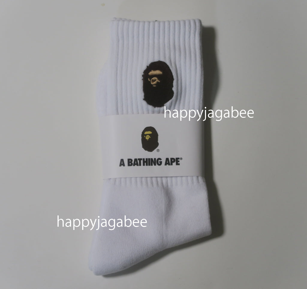 【A BATHING APE】ONE POINT SOCKS A Bathing Ape Ape Head One Point Socks in White – Oneness