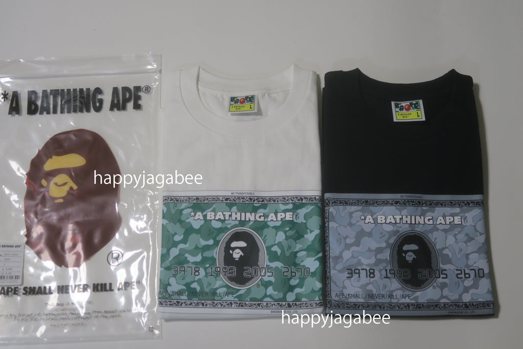 BAPE STORE ディスプレイ members card A BATHING APE ONLINE EXCLUSIVE BAPE ONLINE CARD TEE