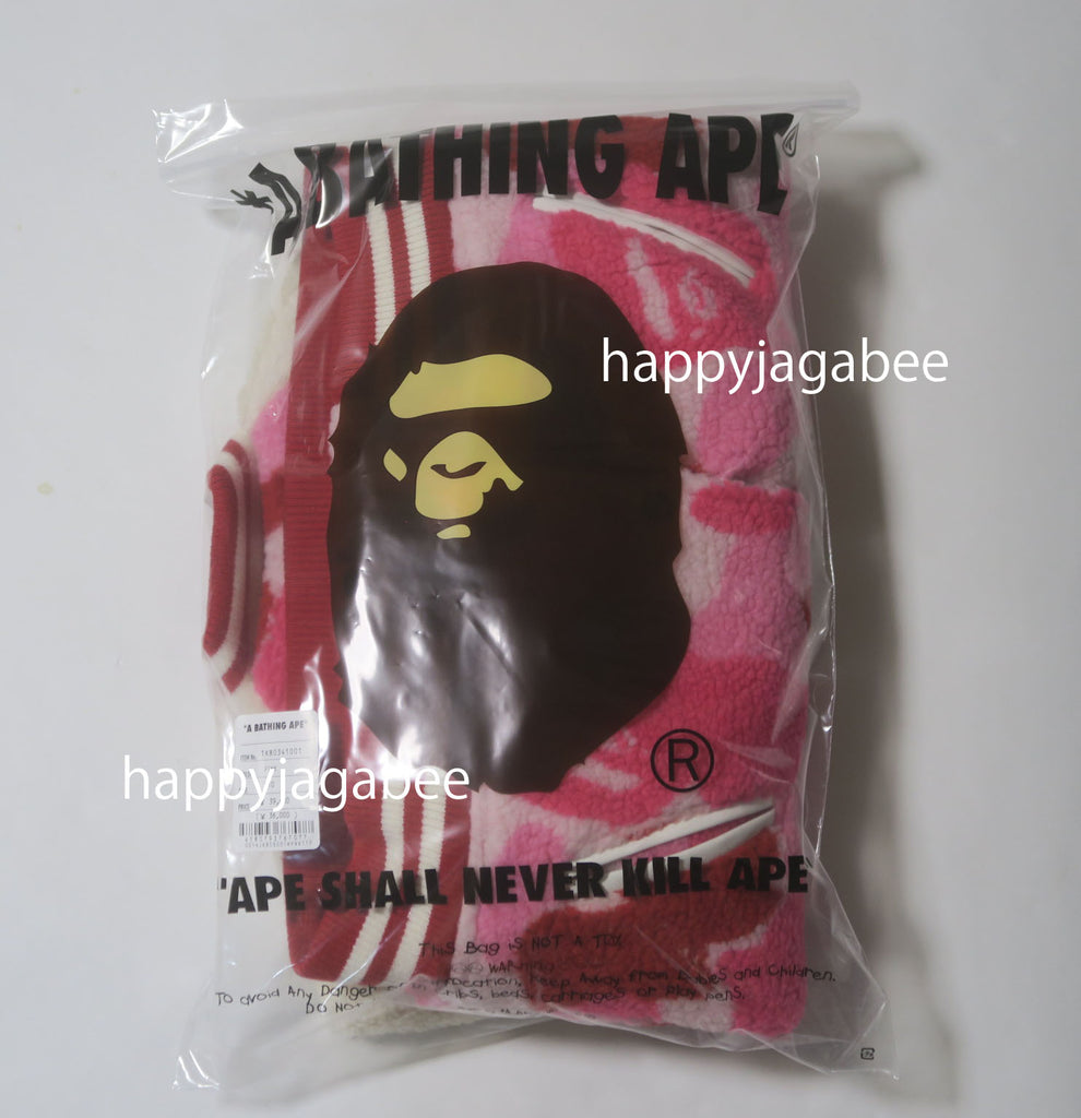 A BATHING APE boa bag 裏原 炎牙 A BATHING APE BAPE KIDS ABC CAMO BOA VARSITY JACKET – happyjagabee