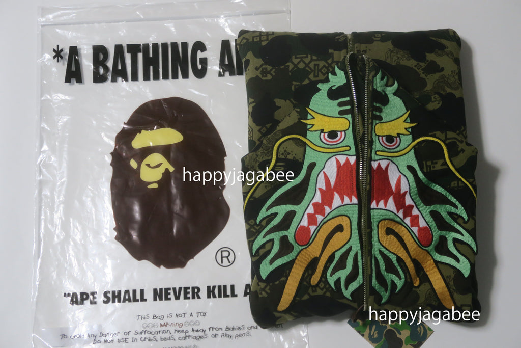 A BATHING APE BAPE x CLOT CAMO SHARK RELAXED FIT FULL ZIP