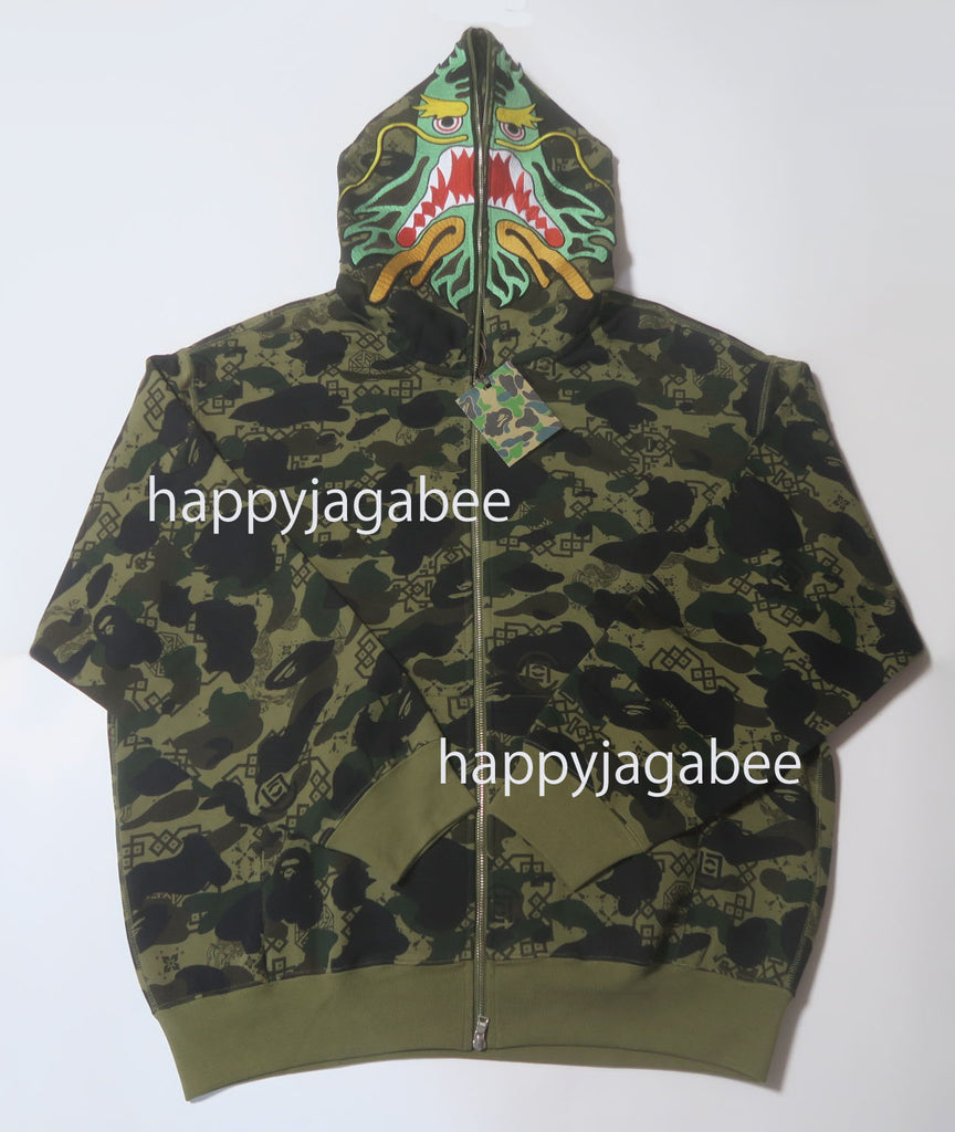 トップス BAPE X CLOT CAMO SHARK FULL ZIP HOODIE BAPE x CLOT Camo Shark Full Zip Hoodie Olive Men's - FW24 - US