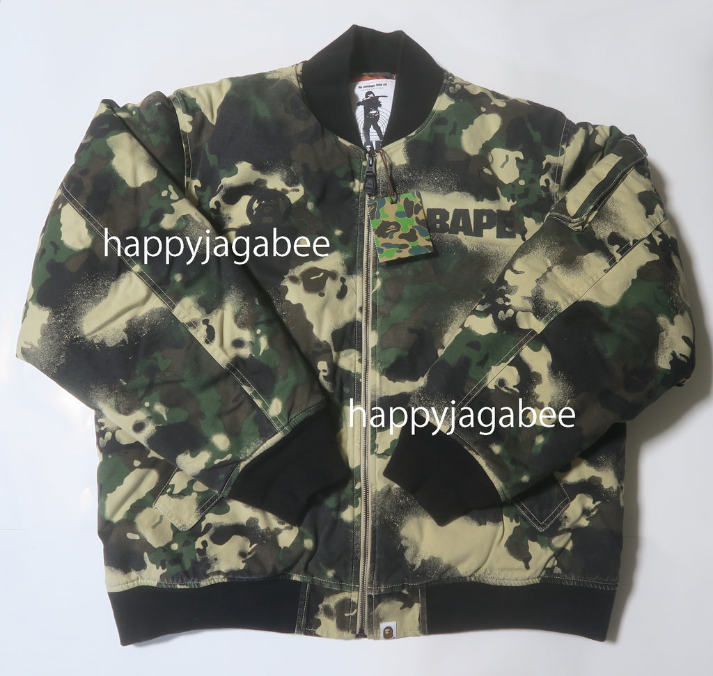 A BATHING APE MAP CAMO BOMBER JACKET – happyjagabee store