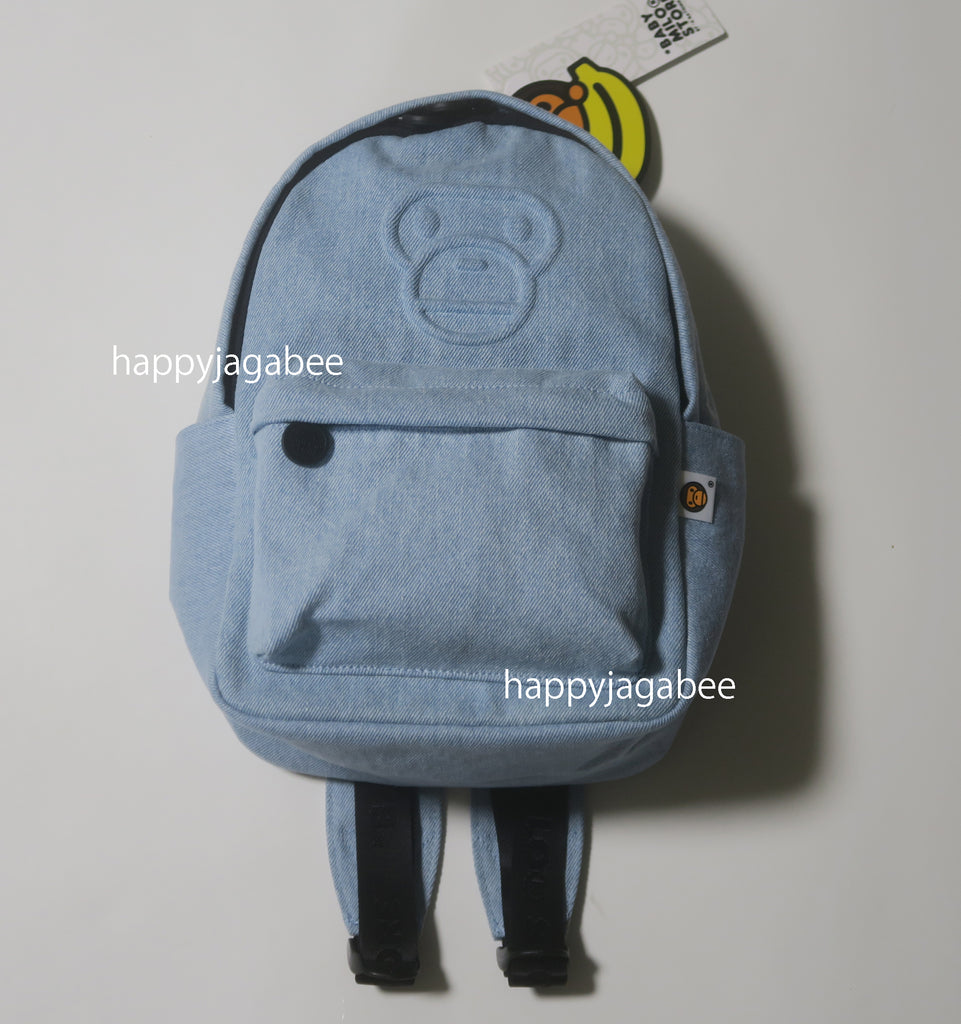 【A BATHING APE】BAPE Baby Milo Denim Mini Bagpack Indigo A BATHING APE BAPE BABY MILO DENIM MINI BAGPACK H11.1' × W7