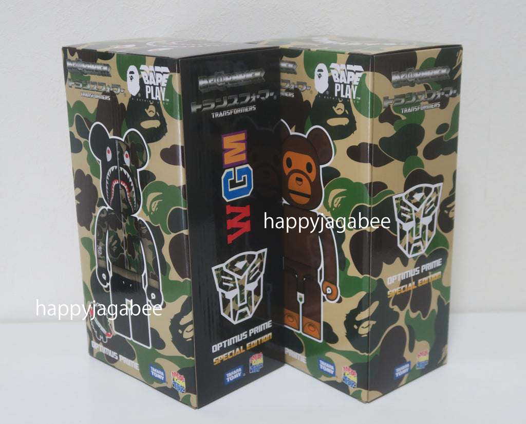 A BATHING APE BAPE x TRANSFORMERS x BE@RBRICK ABC CAMO SHARK