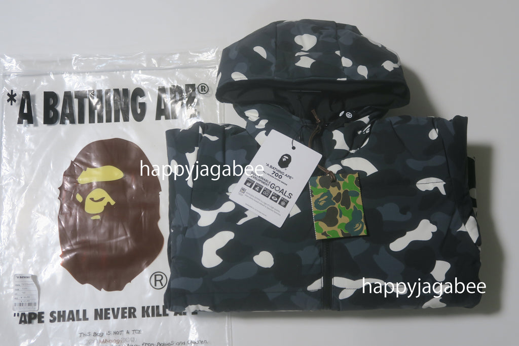A BATHING APE BAPE KIDS CITY CAMO REVERSIBLE HOODIE DOWN JACKET