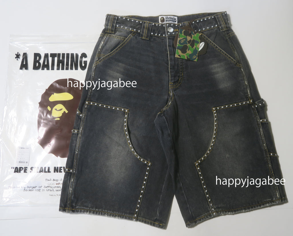 完売品 BAPE STUDDED WASH RELAXED FIT DENIM A BATHING APE STUDDED HEAVY WASH RELAXED FIT 13oz DENIM