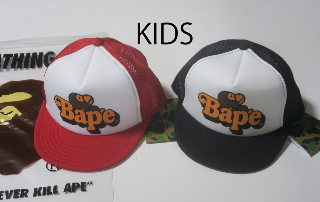 A BATHING APE BAPE KIDS MILO ON BAPE MESH CAP – happyjagabee store