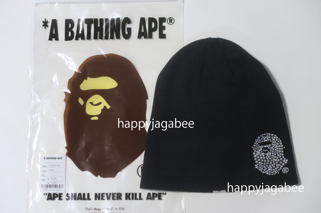 A BATHING APE Ladies' CRYSTAL APE HEAD BEANIE – happyjagabee