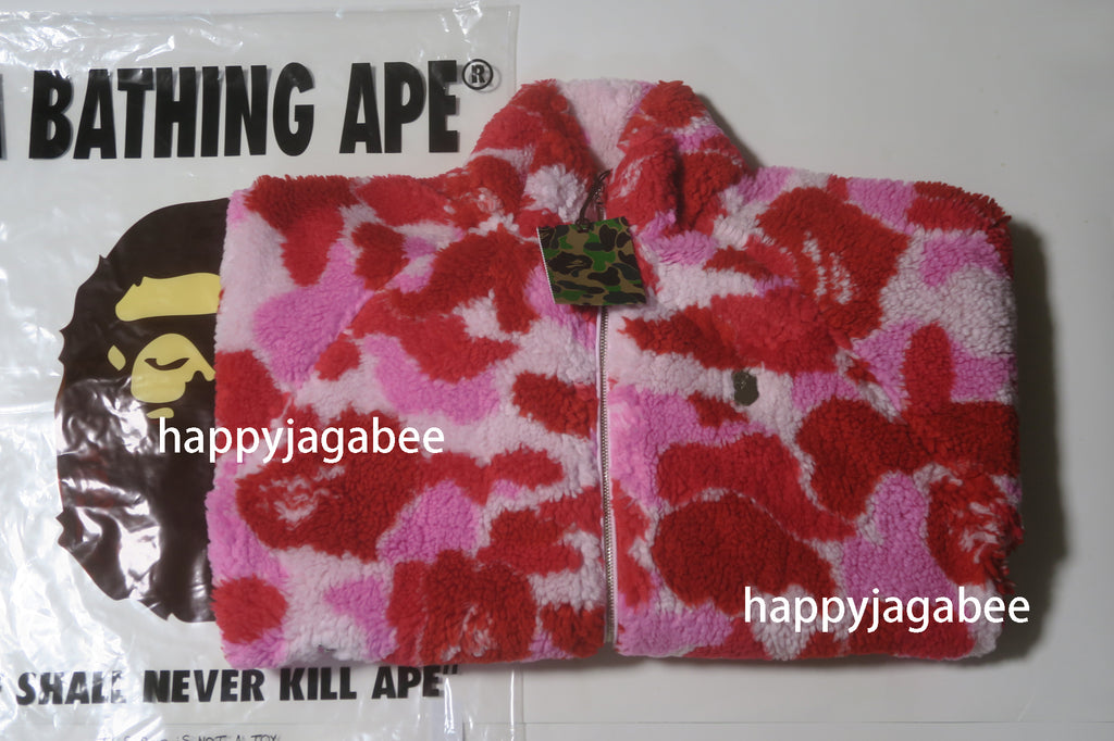 A BATHING APE ABC CAMO METAL ONE POINT BOA JACKET – happyjagabee store