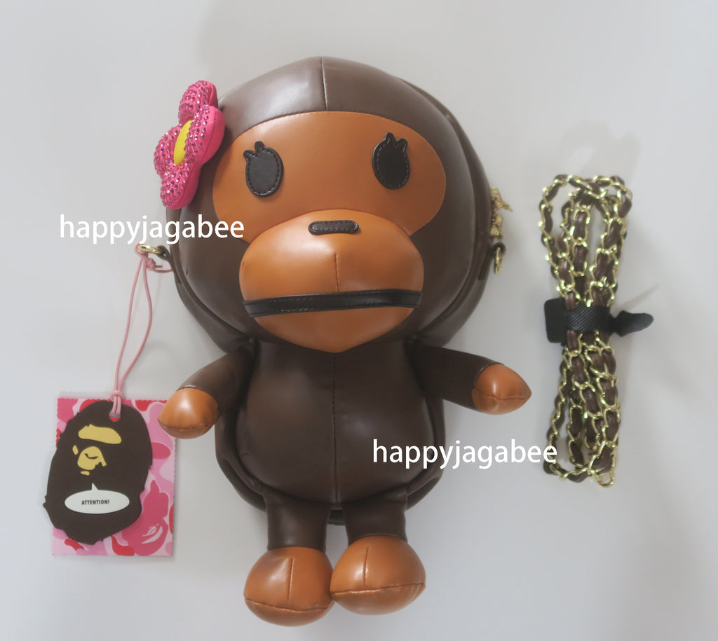 A BATHING APE Ladies' CRYSTAL STONE BABY LISA PLUSH DOLL SHOULDER