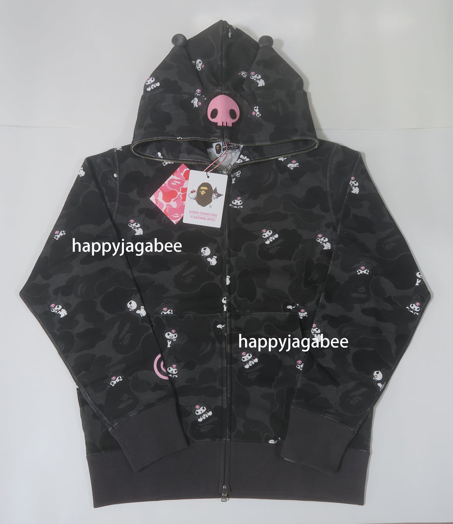A BATHING APE BAPE x SANRIO CHARACTERS KUROMI CAMO FULL ZIP HOODIE