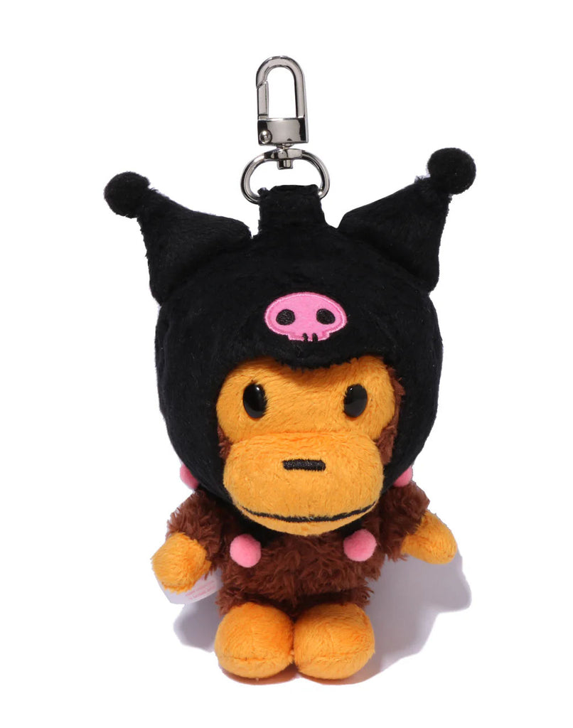 A BATHING APE BAPE x SANRIO CHARACTERS PLUSH DOLL KEYCHAIN KUROMI