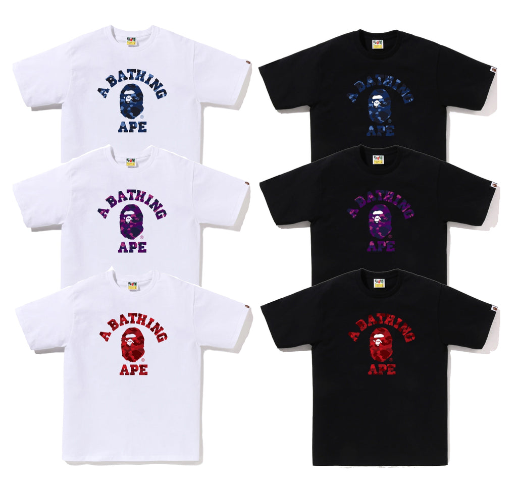 A BATHING APE COLOR CAMO COLLEGE TEE – happyjagabee store