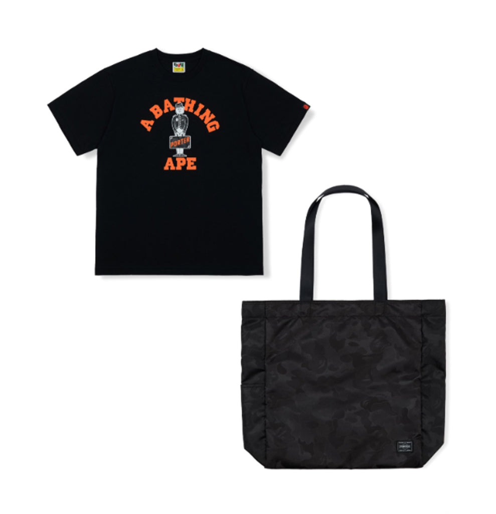 A BATHING APE BAPE x PORTER STAND TEE & TOTE SET
