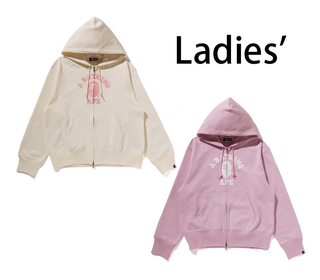 A BATHING APE Ladies' COLLEGE ZIP HOODIE – happyjagabee store