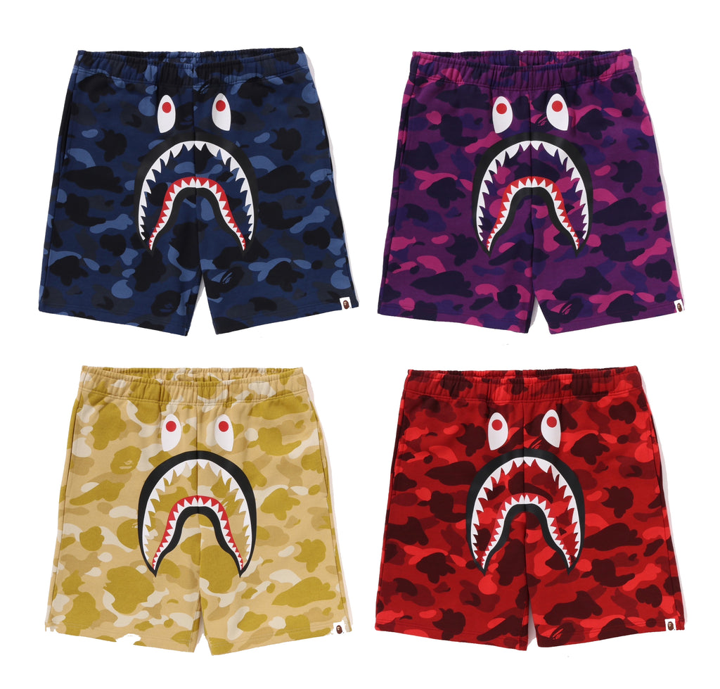 A BATHING APE COLOR CAMO SHARK SWEAT SHORTS – happyjagabee store