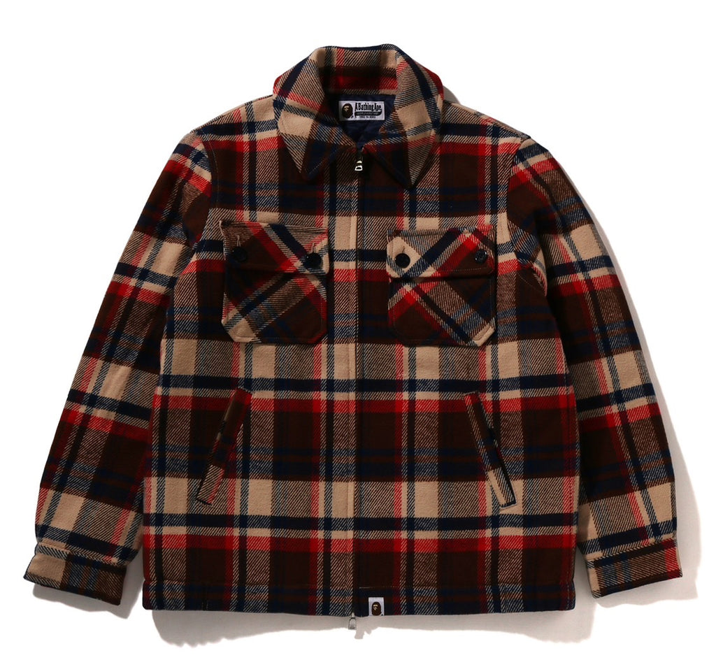 A BATHING APE Ladies' BAPE CHECK CPO ZIP JACKET – happyjagabee store