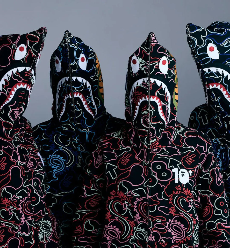 A BATHING APE BAPE x 88RISING GLOW IN THE DARK CAMO SHARK