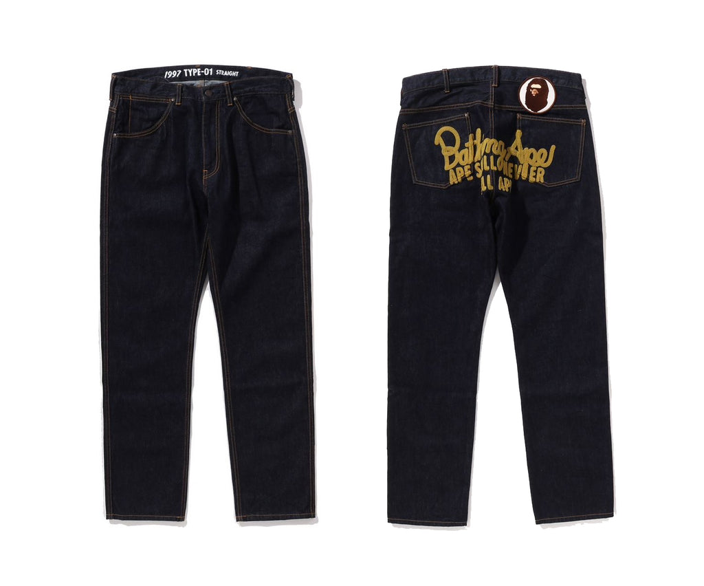 A BATHING APE 1997 TYPE-01 CHAMPION DENIM PANTS