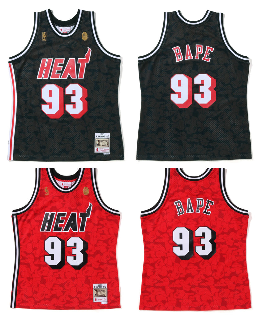 Bape x Mitchell & Ness Miami Heat Jersey Red