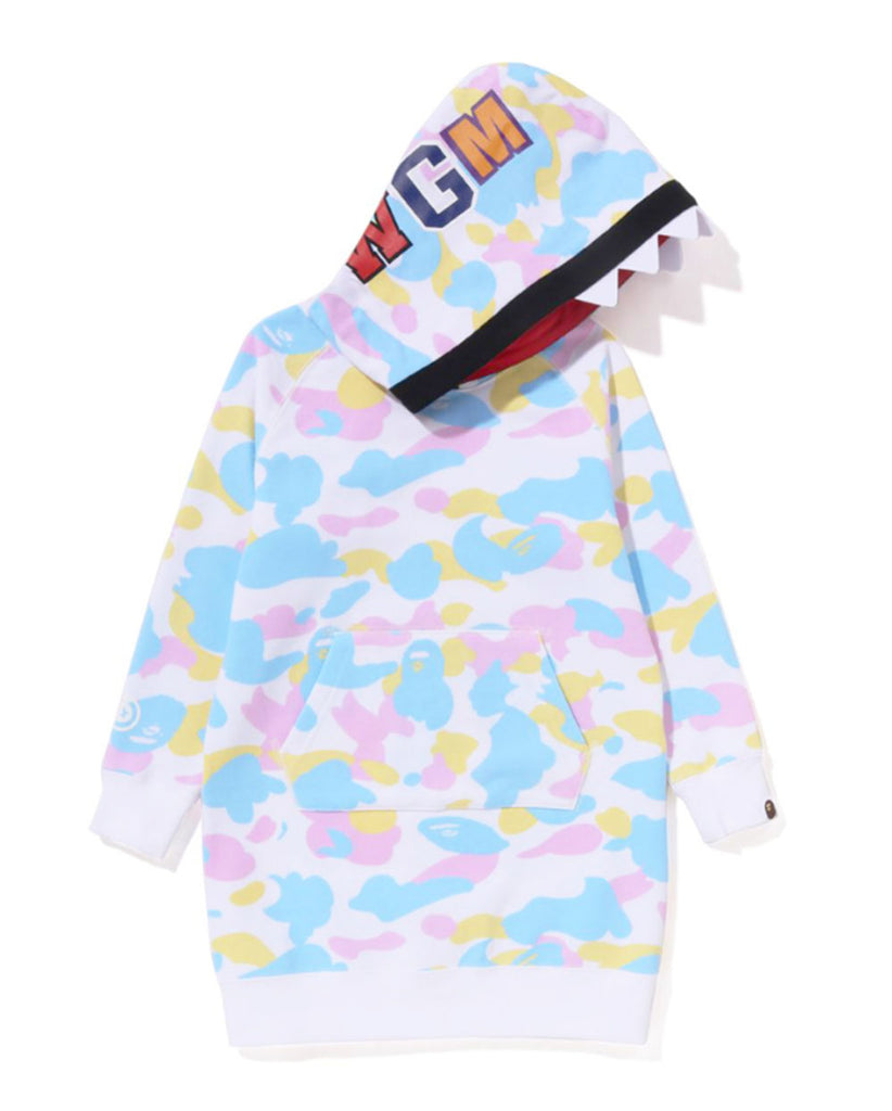 A BATHING APE BAPE KIDS NEW MULTI CAMO SHARK HOODIE ONEPIECE A BATHING APE BAPE KIDS NEW MULTI CAMO SHARK HOODIE ONEPIECE