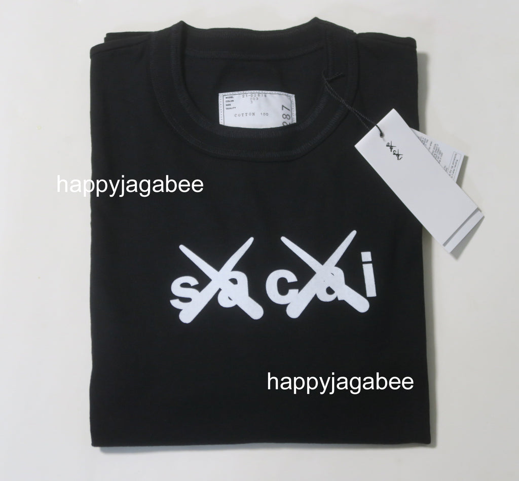 sacai x KAWS / Flock Print Long Sleeve T-Shirt Black 