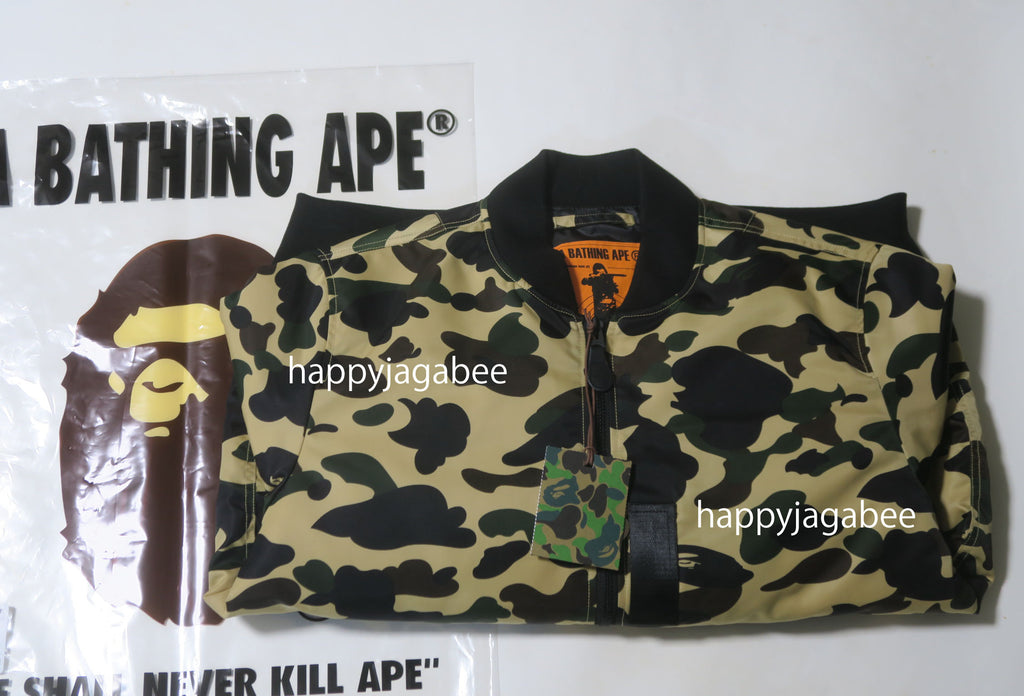 A BATHING APE 1ST CAMO NYLON TWILL MA-1 JACKET