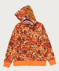 A BATHING APE SPLASH CAMO SHARK FULL ZIP HOODIE