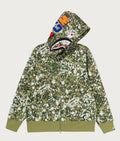 A BATHING APE SPLASH CAMO SHARK FULL ZIP HOODIE