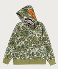 A BATHING APE SPLASH CAMO SHARK FULL ZIP HOODIE