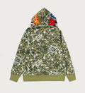 A BATHING APE SPLASH CAMO SHARK FULL ZIP HOODIE