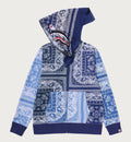 A BATHING APE PAISLEY PATTERN SHARK FULL ZIP HOODIE