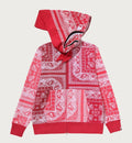 A BATHING APE PAISLEY PATTERN SHARK FULL ZIP HOODIE