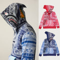 A BATHING APE PAISLEY PATTERN SHARK FULL ZIP HOODIE