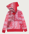 A BATHING APE PAISLEY PATTERN SHARK FULL ZIP HOODIE