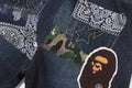 A BATHING APE BAPE KIDS BABY MILO FRIENDS DENIM PRINT SWEAT PANTS