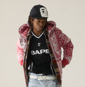 A BATHING APE PAISLEY PATTERN SHARK FULL ZIP HOODIE