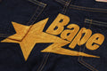 A BATHING APE Ladies' BAPE STA EMBROIDERY BAGGY DENIM PANTS