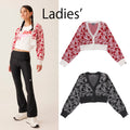 A BATHING APE Ladies' ABC CAMO CROPPED KNIT CARDIGAN