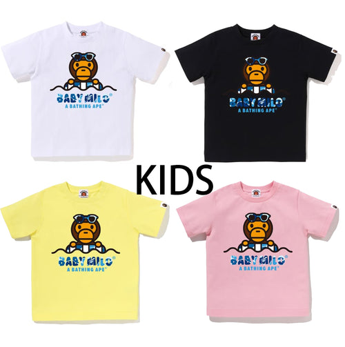 A BATHING APE BAPE KIDS ABC CAMO MILO FLOAT SUMMER TEE