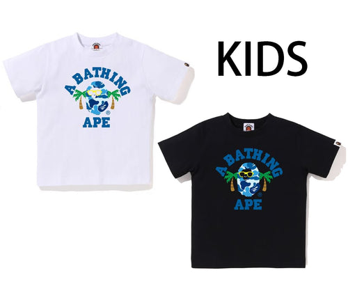 A BATHING APE BAPE KIDS ABC CAMO COLLEGE SUMMER TEE
