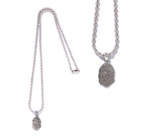 A BATHING APE APE HEAD SILVER NECKLACE